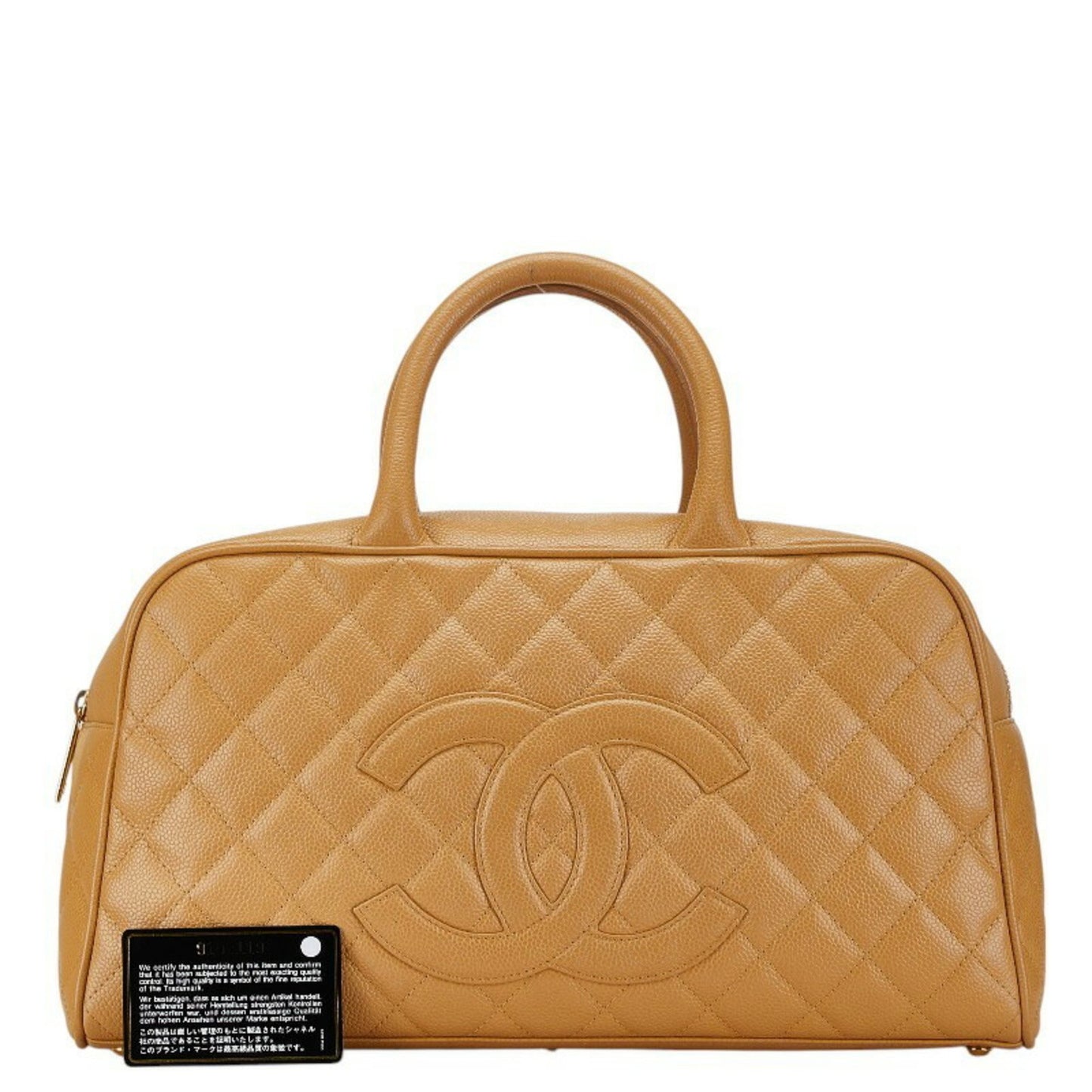 Chanel Bowling Beige Leather Hand Bag