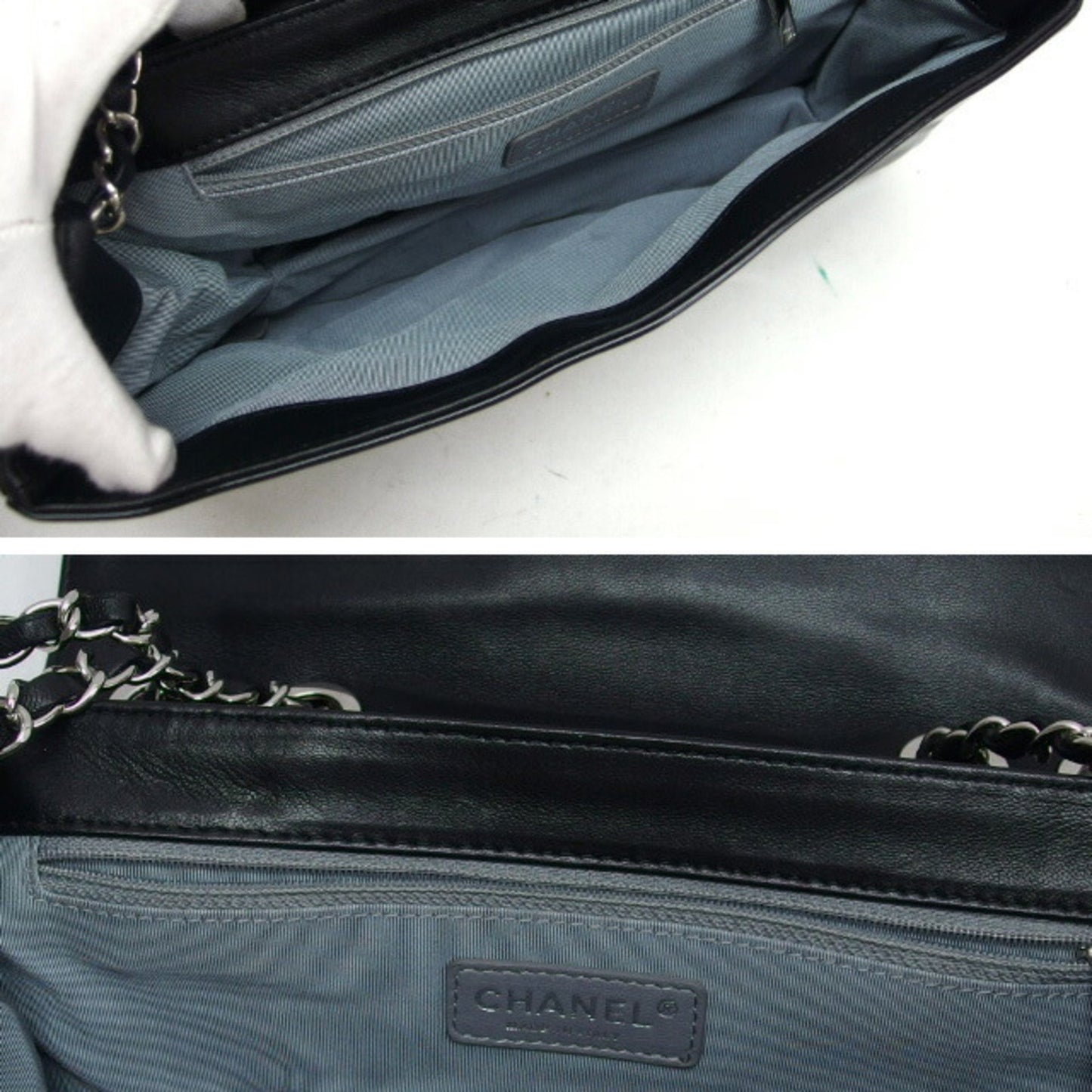 Chanel Single flap Black Patent Leather Shopper Bag