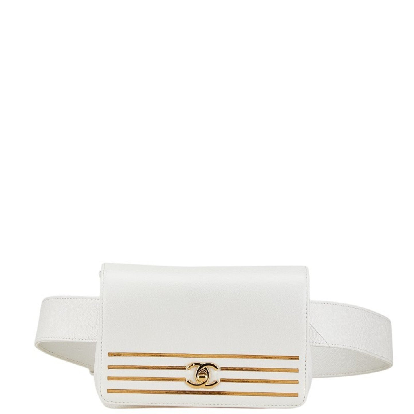 Chanel Coco Mark White Leather Shoulder Bag