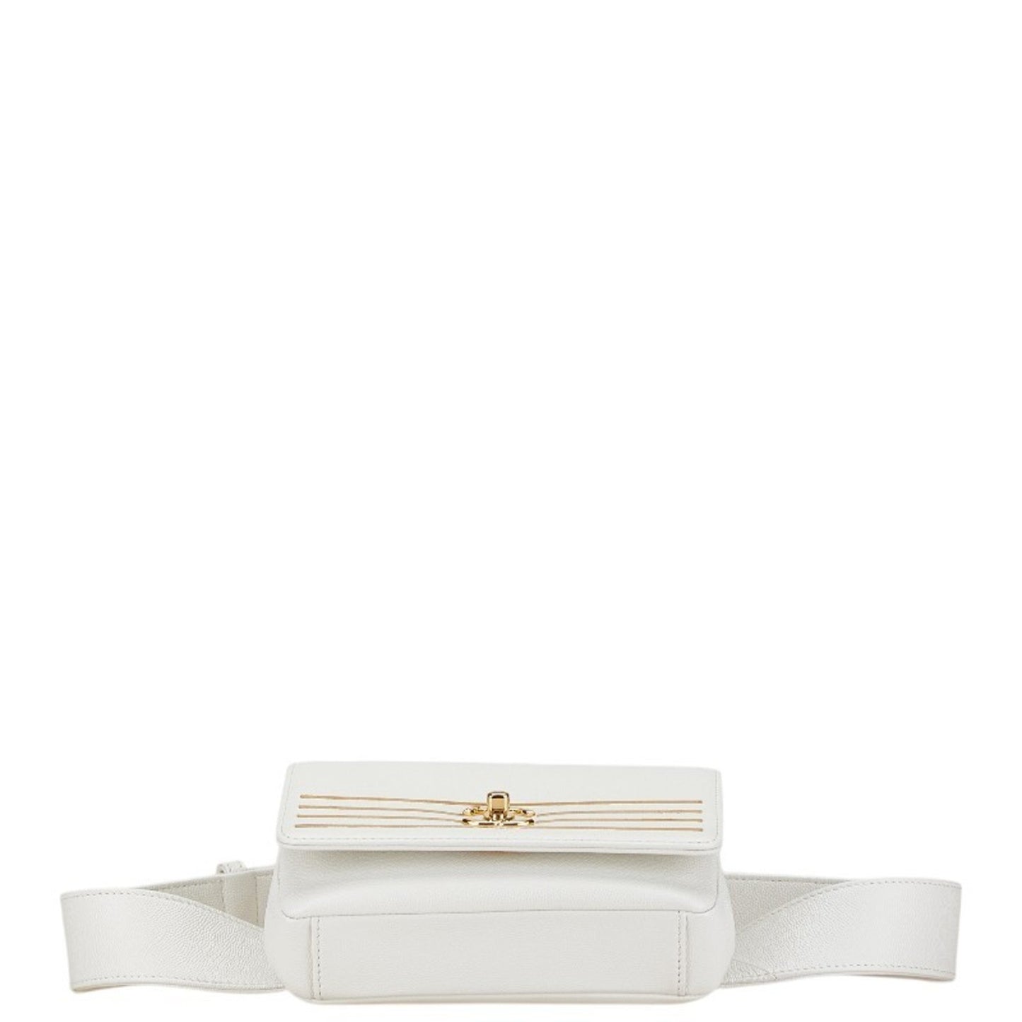 Chanel Coco Mark White Leather Shoulder Bag