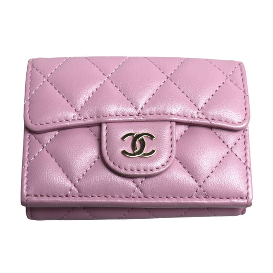 Chanel Pink Leather Wallet Accessories