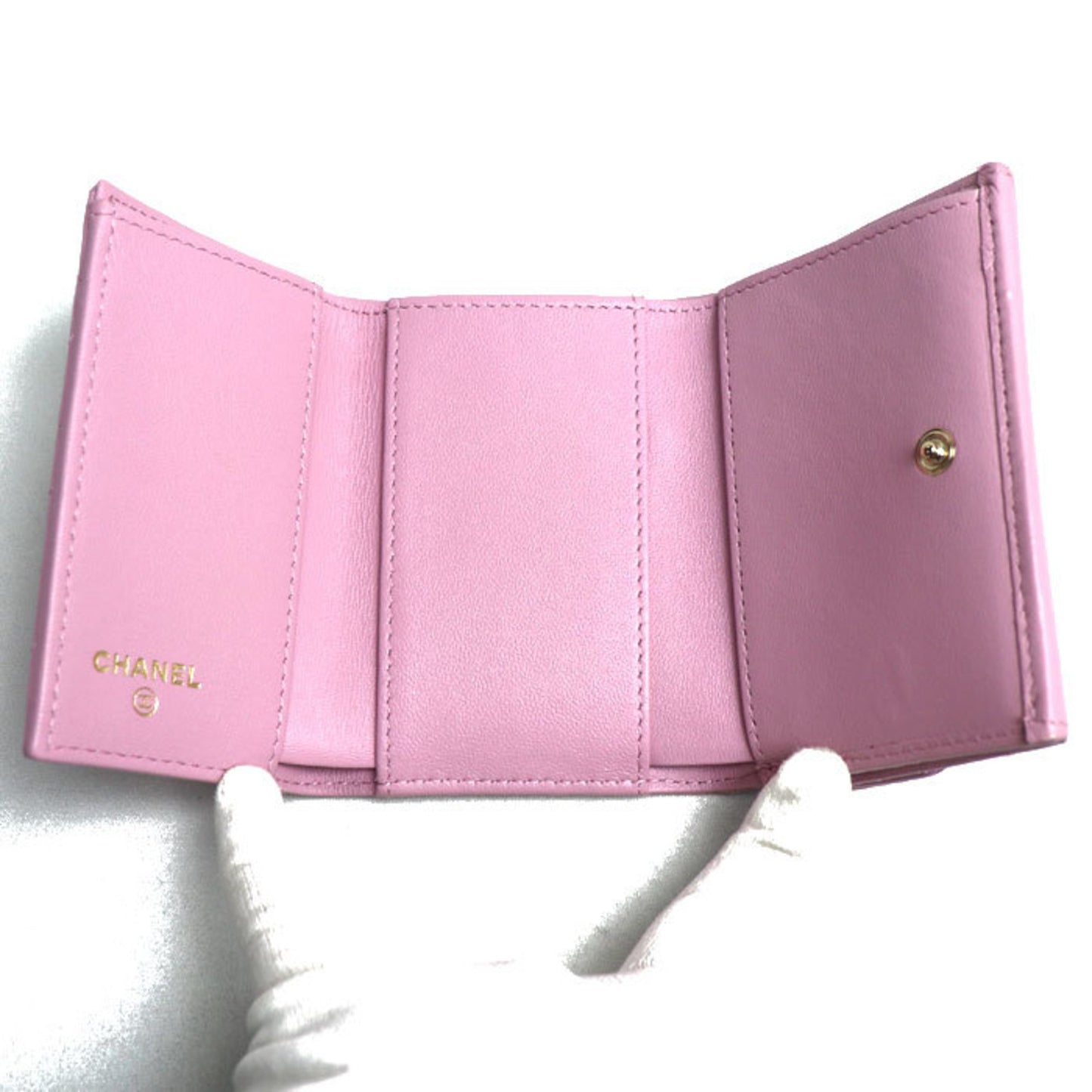 Chanel Pink Leather Wallet Accessories