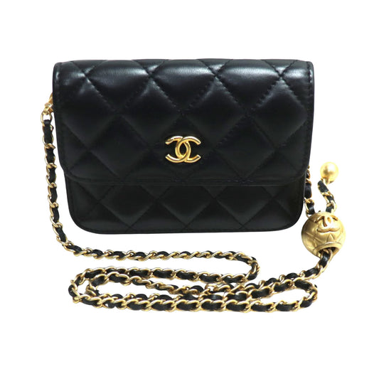 Chanel Wallet On Chain Black Leather Shoulder Bag