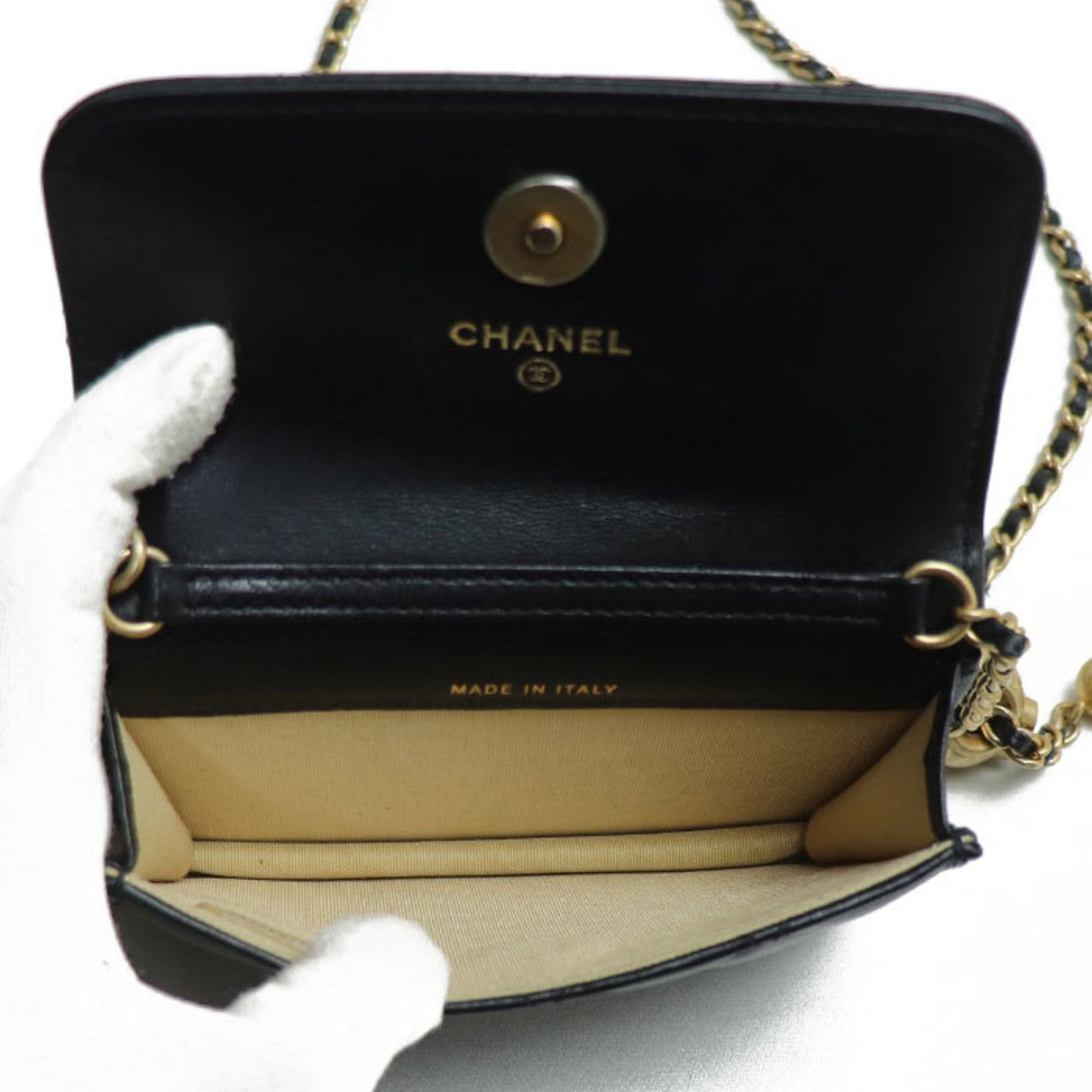 Chanel Wallet On Chain Black Leather Shoulder Bag