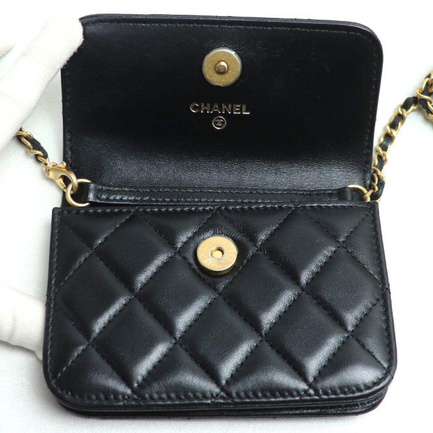 Chanel Wallet On Chain Black Leather Shoulder Bag