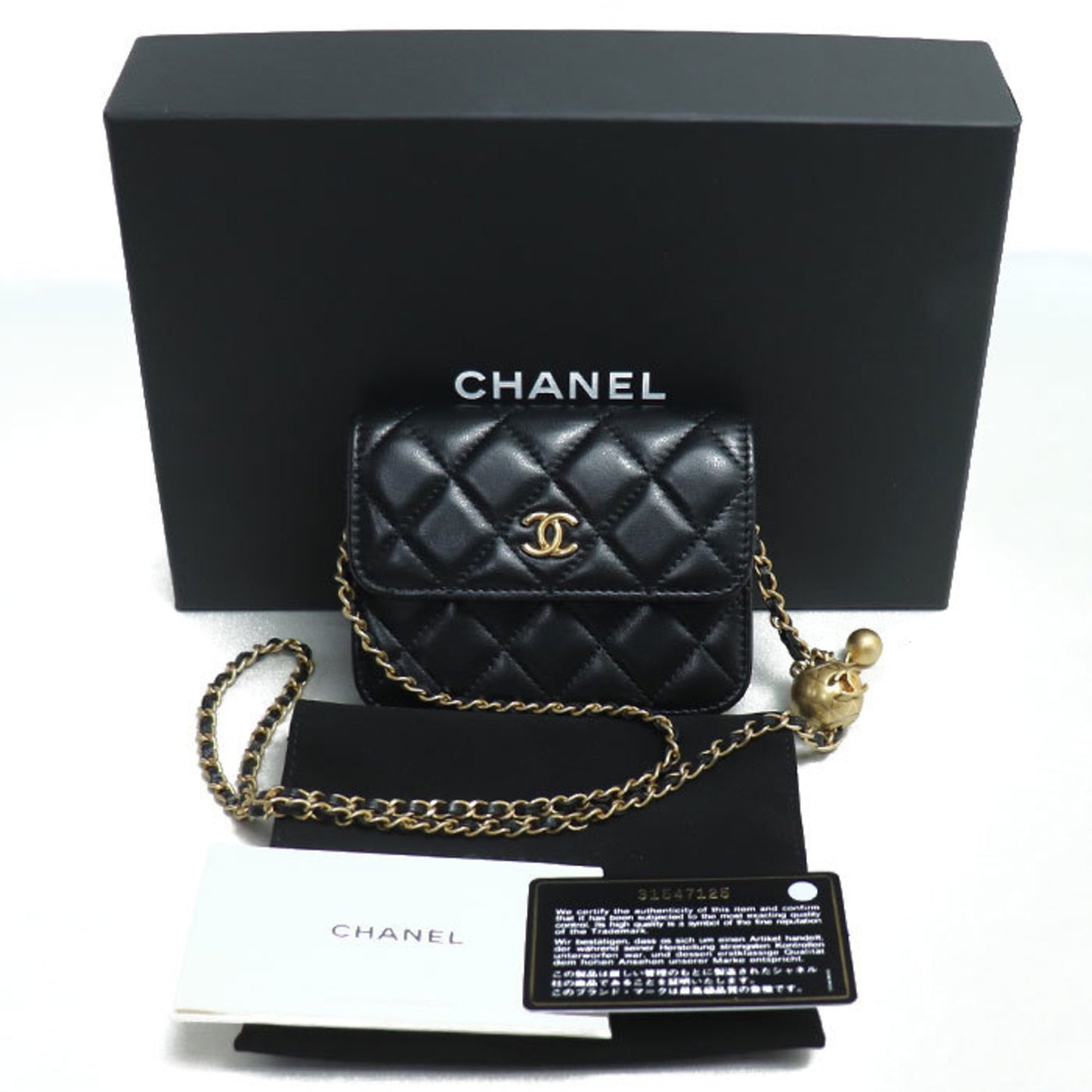 Chanel Wallet On Chain Black Leather Shoulder Bag