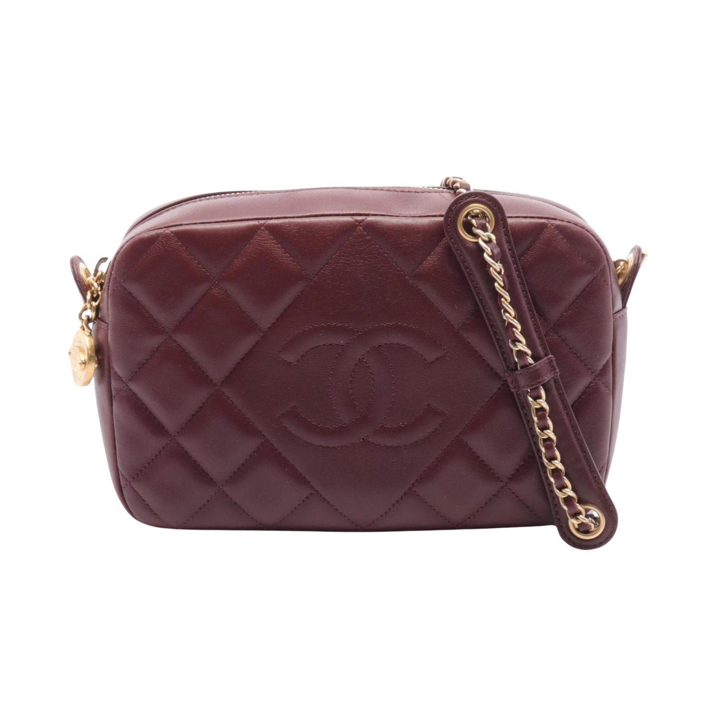 Chanel Burgundy Leather Shopper Bag