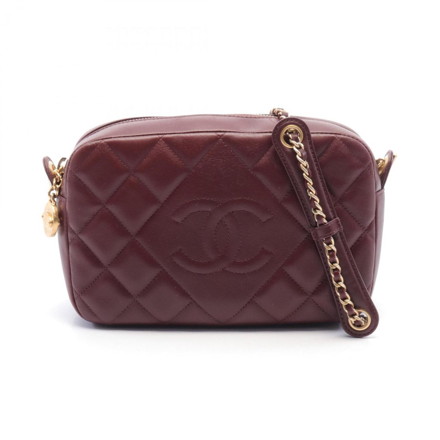 Chanel Burgundy Leather Shopper Bag