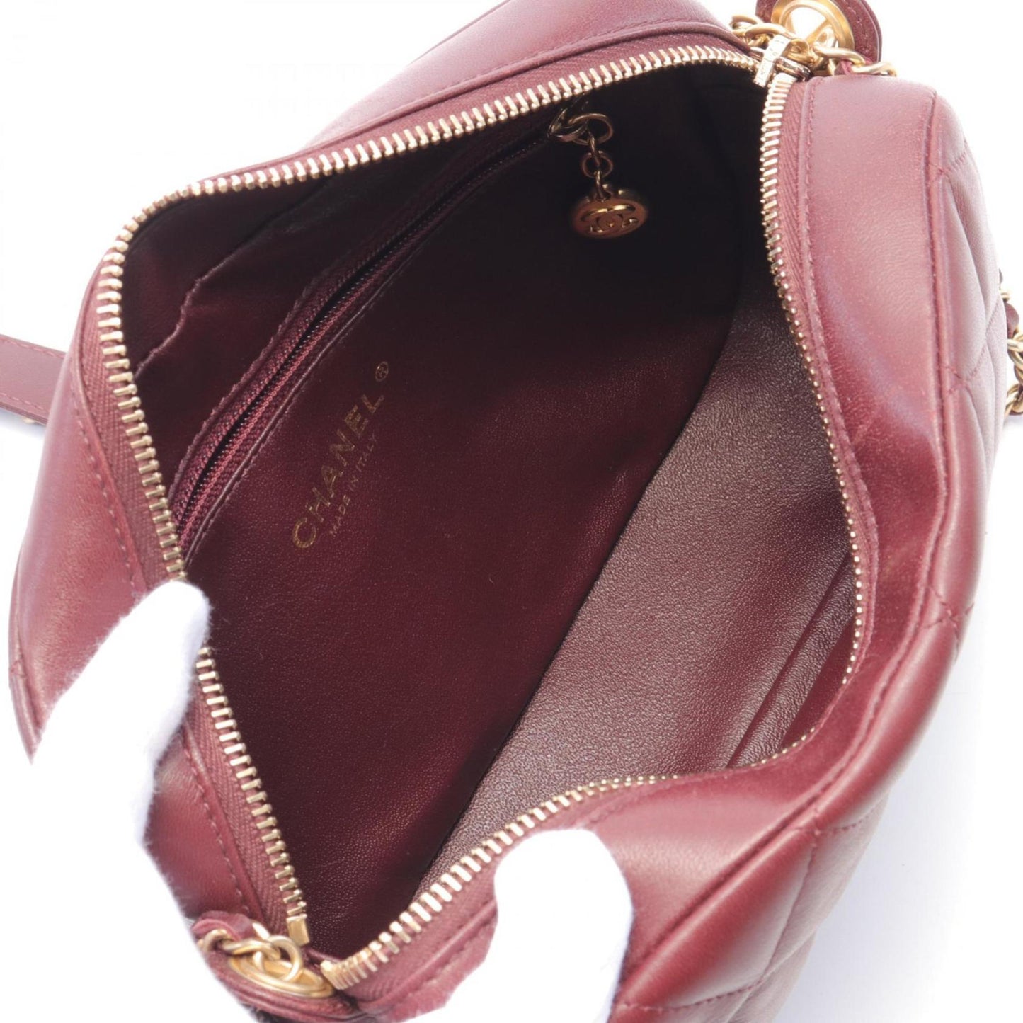 Chanel Burgundy Leather Shopper Bag