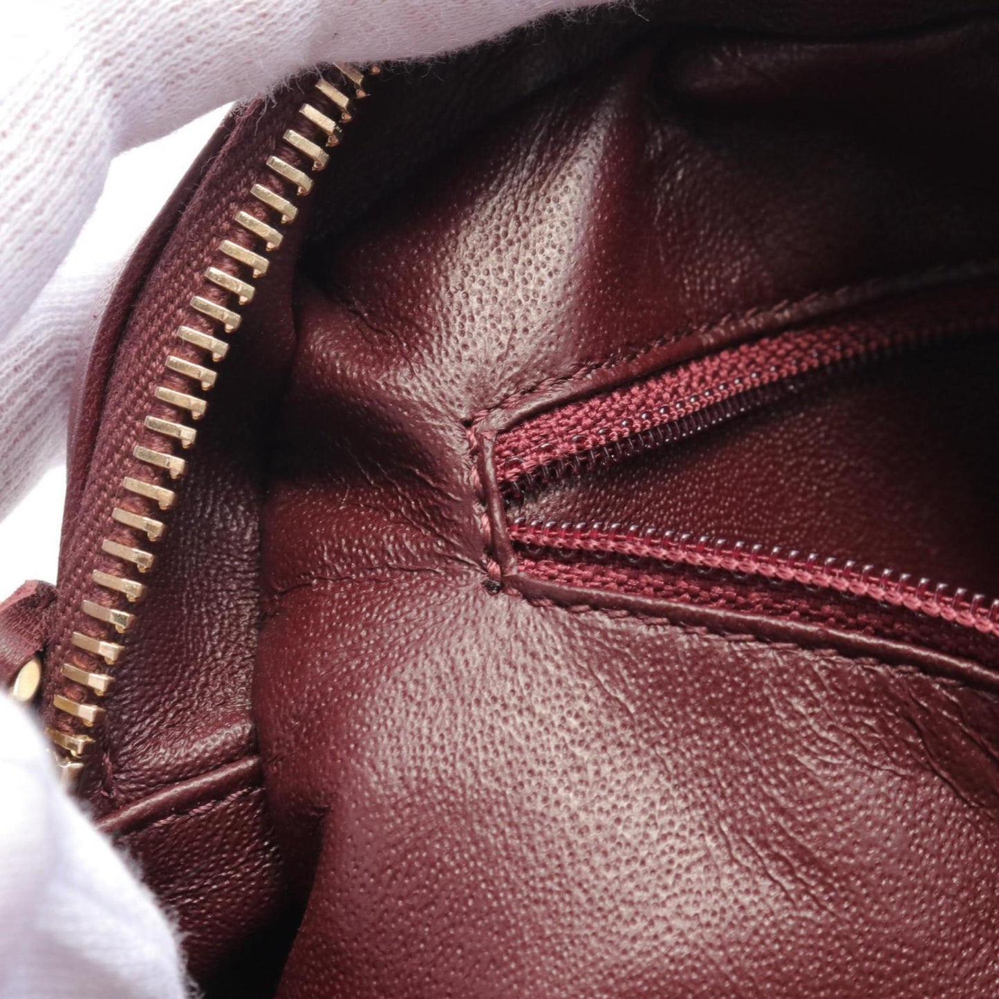 Chanel Burgundy Leather Shopper Bag