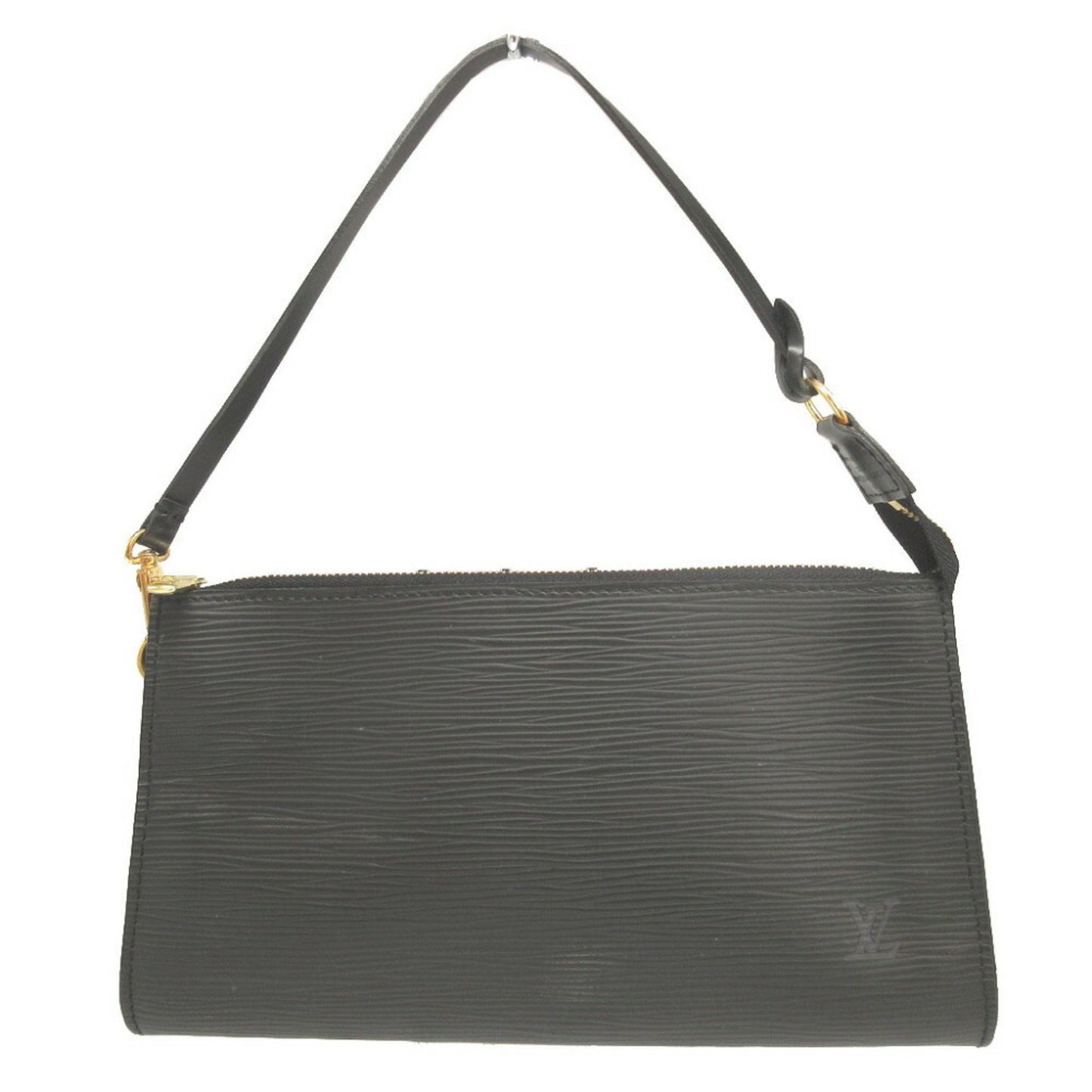 Louis Vuitton Pochette Accessoire Black Leather Clutch Bag