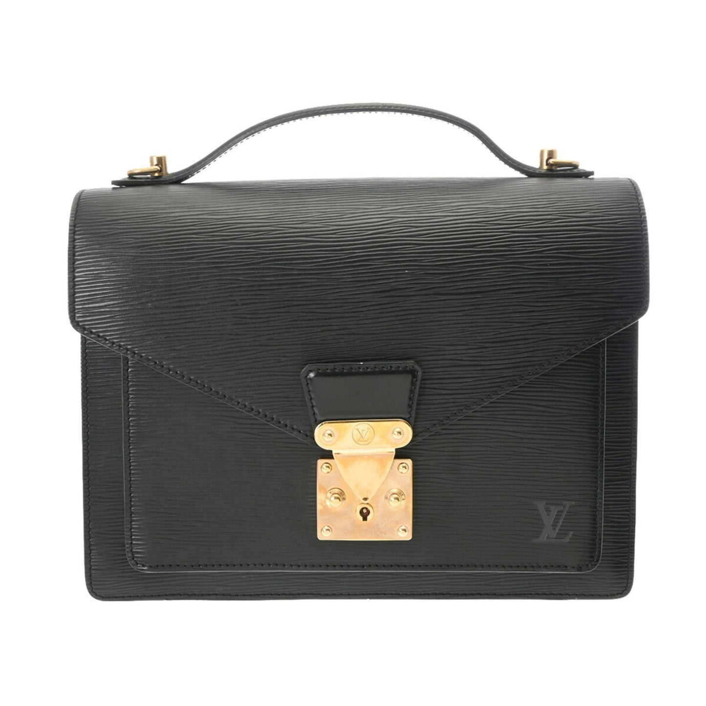 Louis Vuitton Monceau Black Leather Briefcase Bag