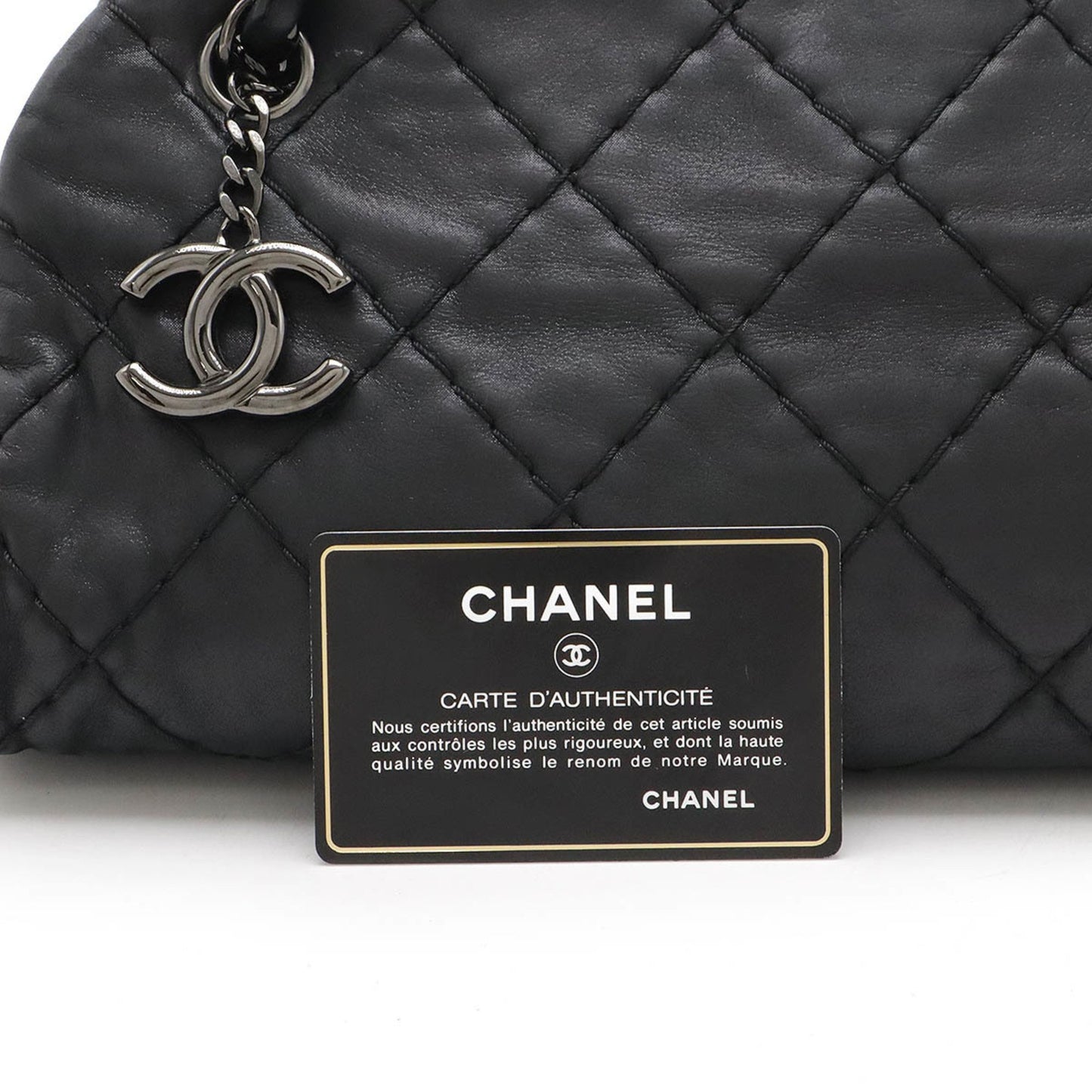 Chanel Mademoiselle Black Leather Shoulder Bag