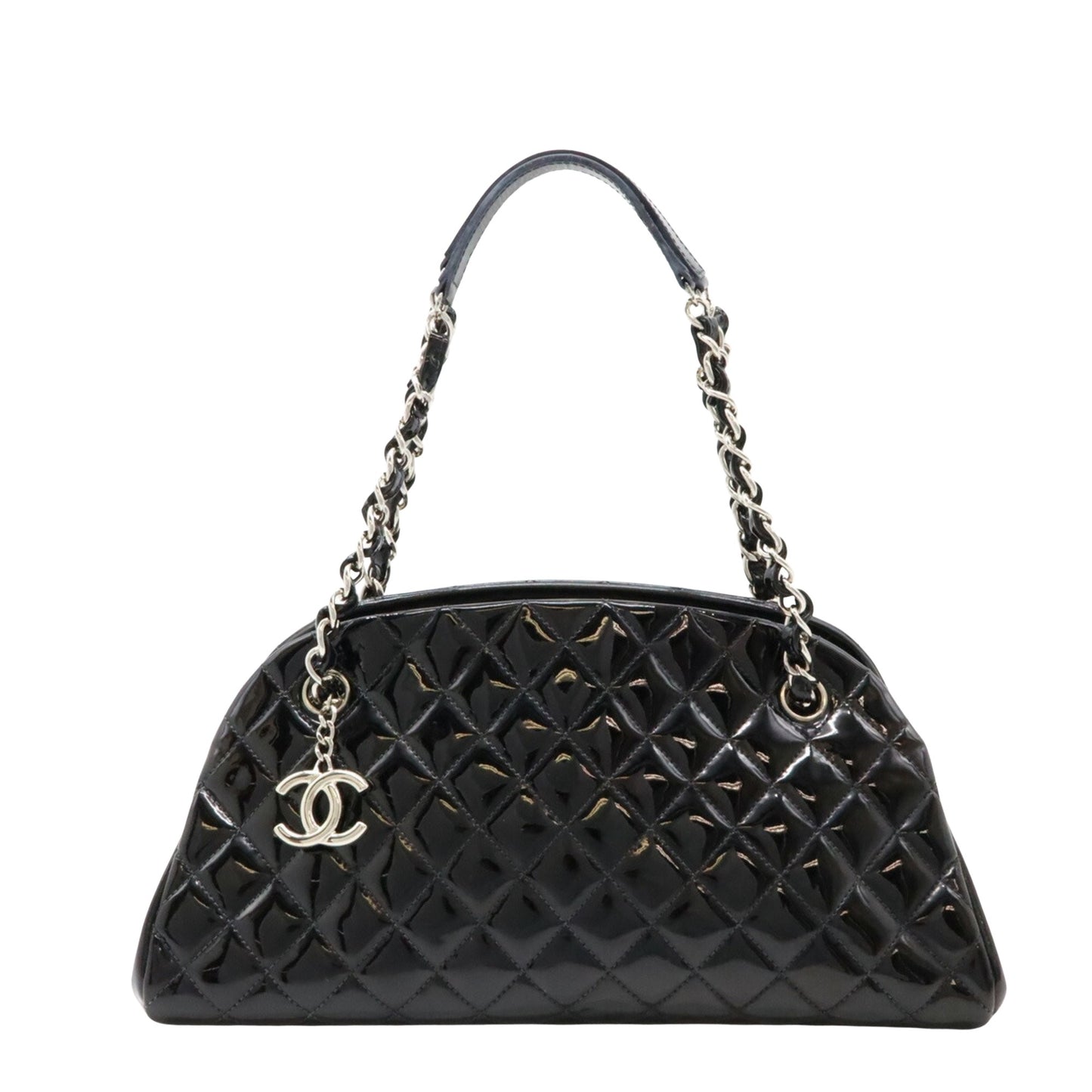 Chanel Mademoiselle Black Patent Leather Shoulder Bag