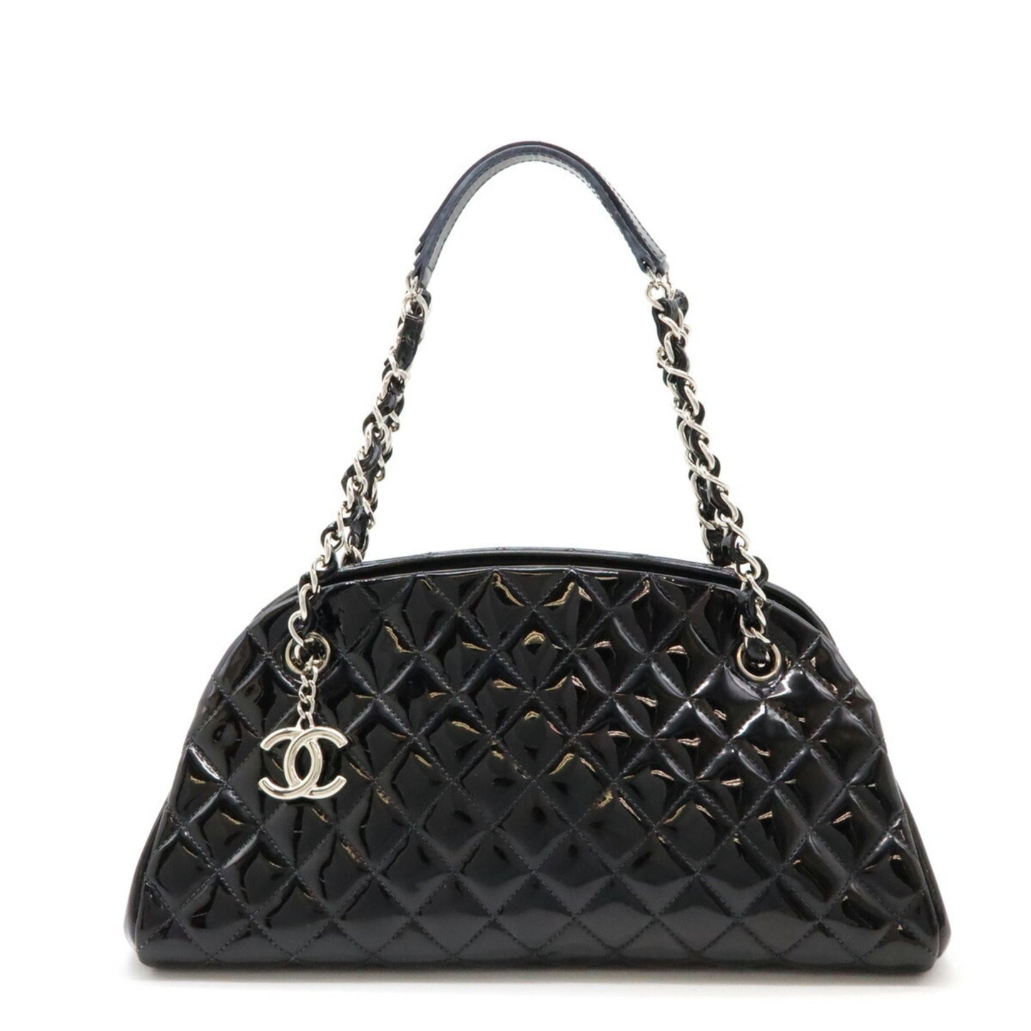 Chanel Mademoiselle Black Patent Leather Shoulder Bag