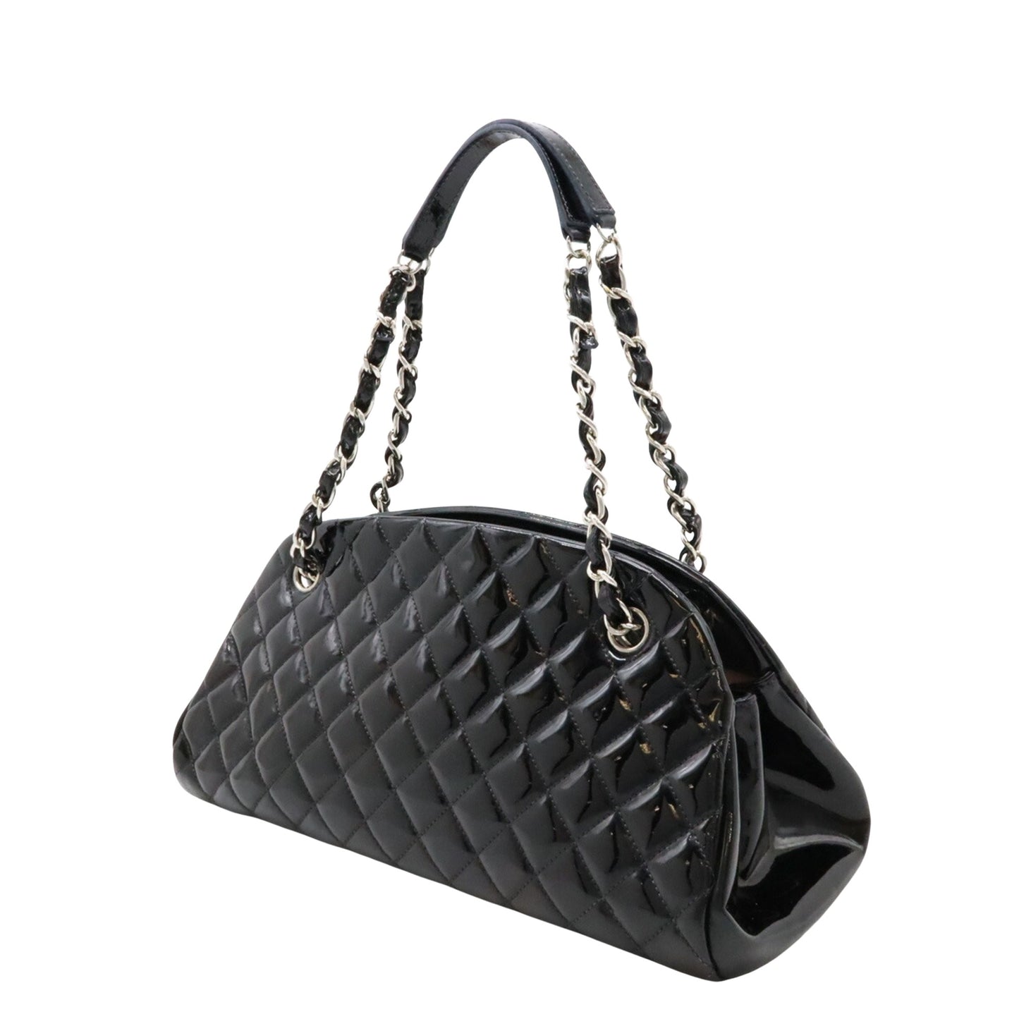 Chanel Mademoiselle Black Patent Leather Shoulder Bag