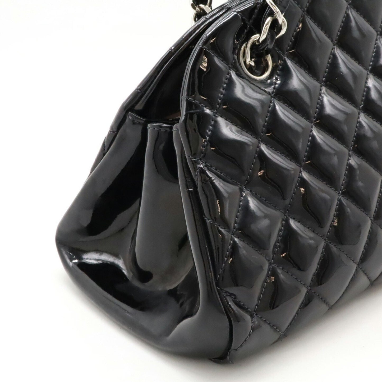 Chanel Mademoiselle Black Patent Leather Shoulder Bag