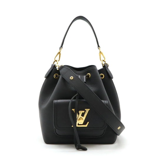 Louis Vuitton Lockme Bucket Black Leather Shoulder Bag