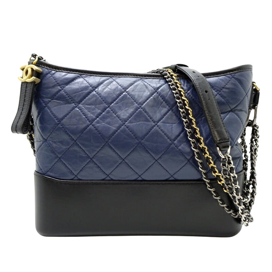 Chanel Gabrielle Black Leather Shoulder Bag