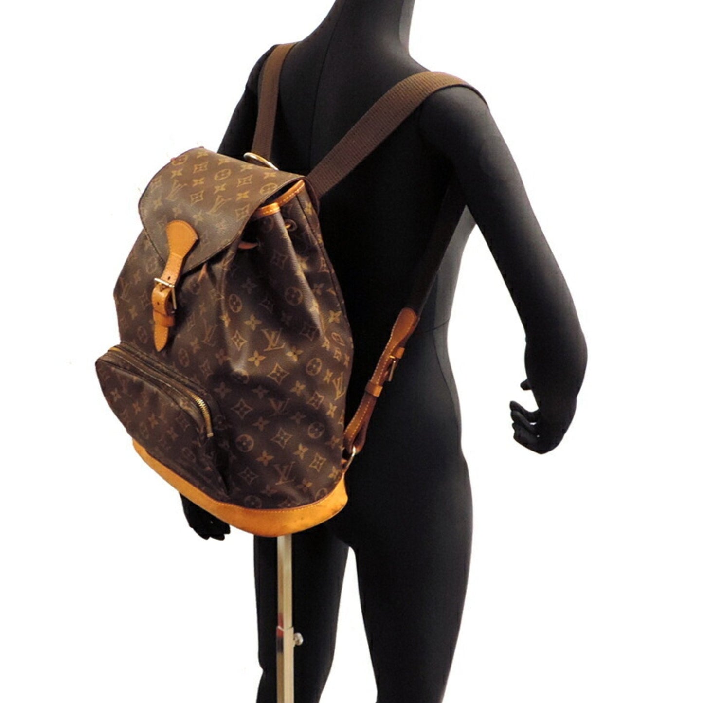 Louis Vuitton Montsouris GM Brown Canvas Backpack Bag