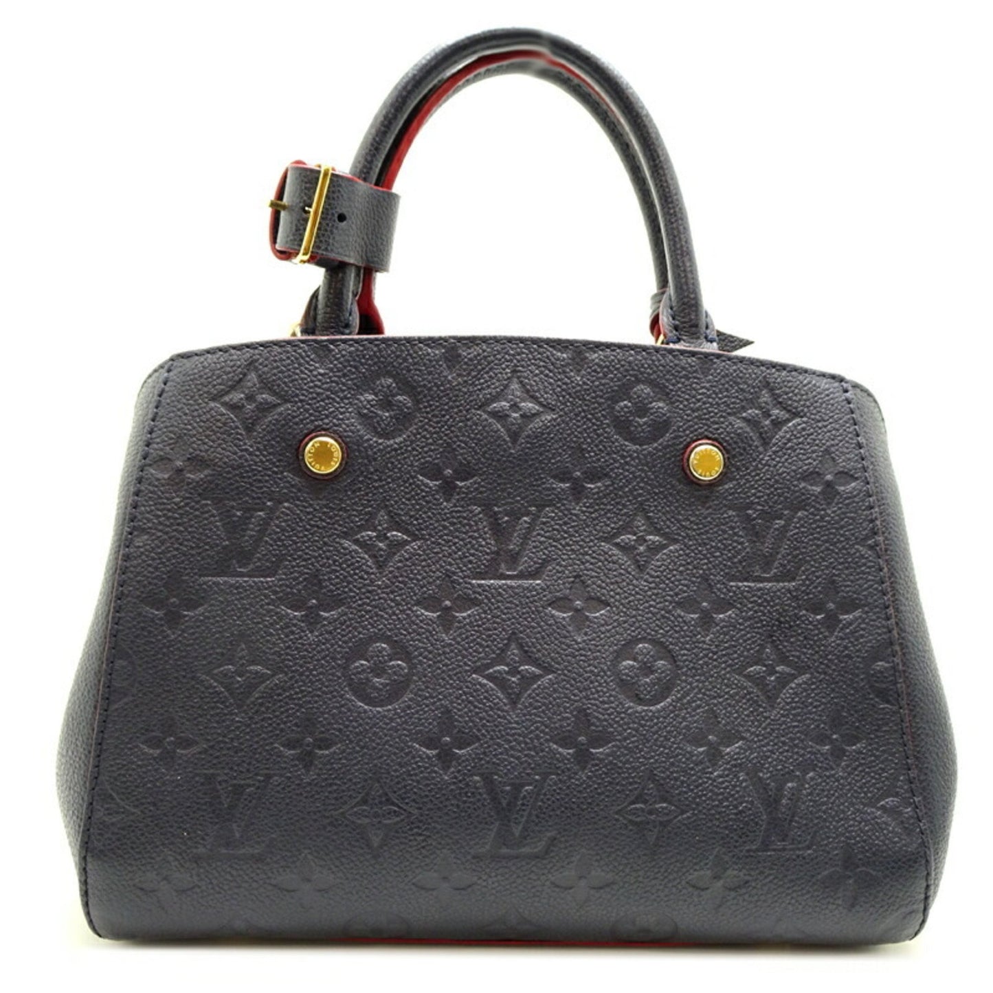 Louis Vuitton Montaigne Navy Leather Hand Bag