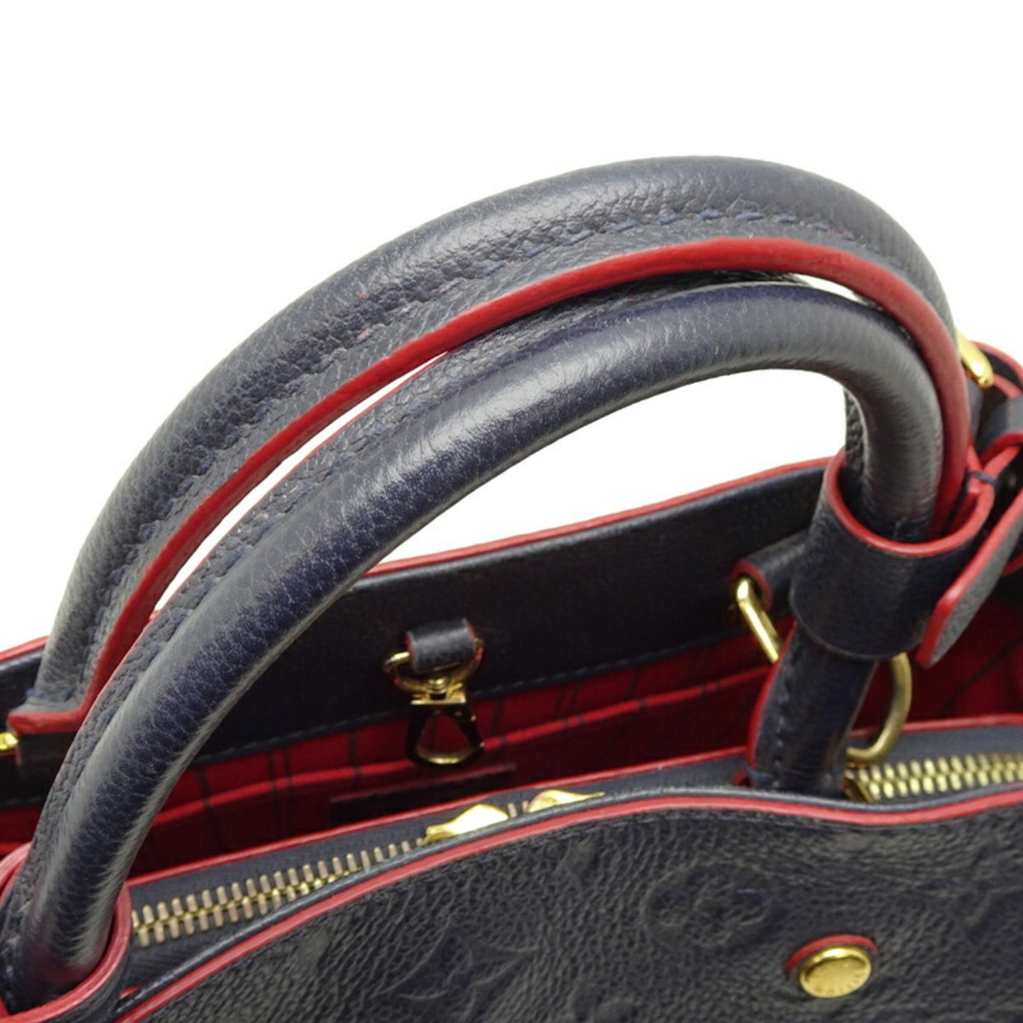 Louis Vuitton Montaigne Navy Leather Hand Bag