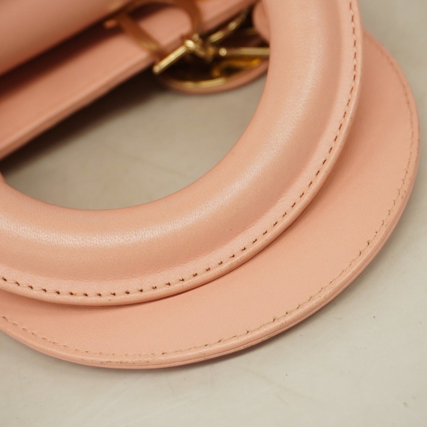 Dior Lady Dior Pink Leather Hand Bag