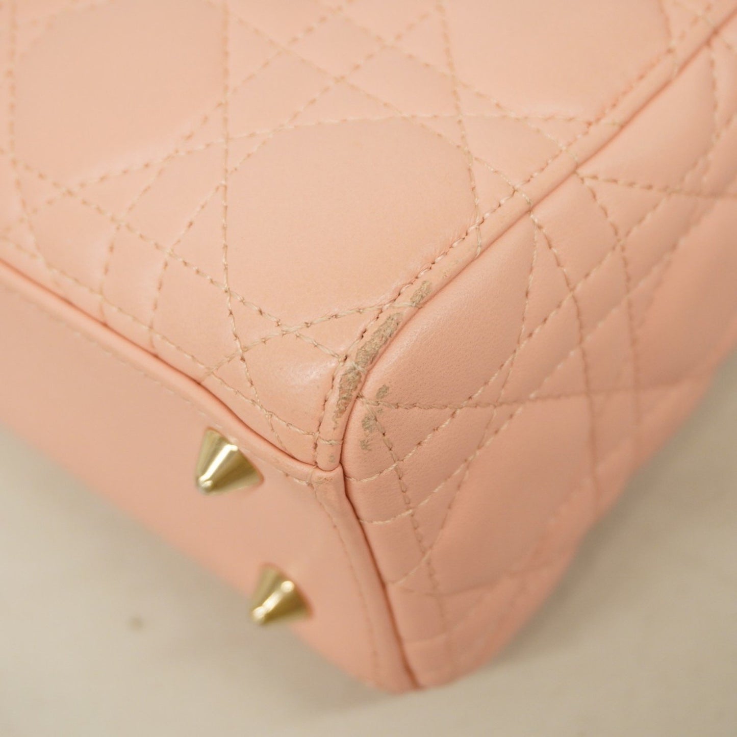 Dior Lady Dior Pink Leather Hand Bag