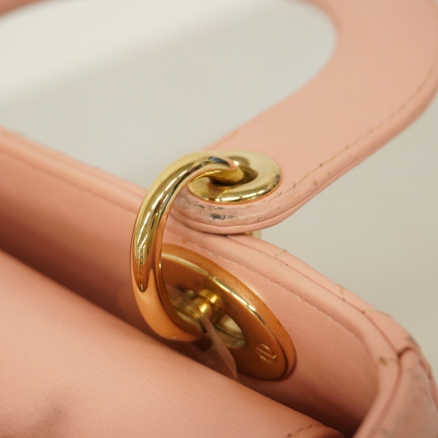 Dior Lady Dior Pink Leather Hand Bag