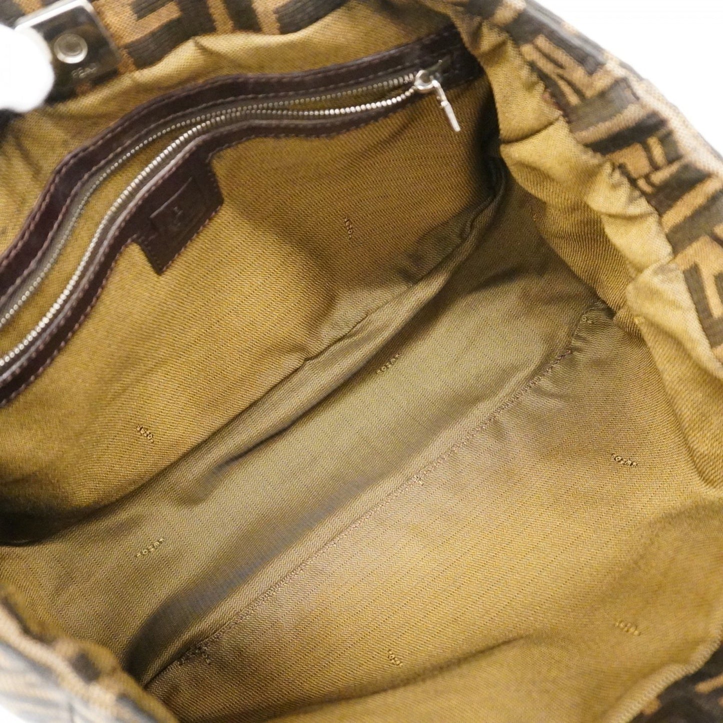 Fendi Zucchino Brown Canvas Hand Bag