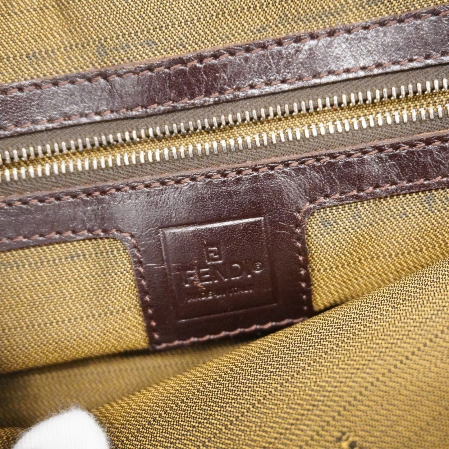 Fendi Zucchino Brown Canvas Hand Bag