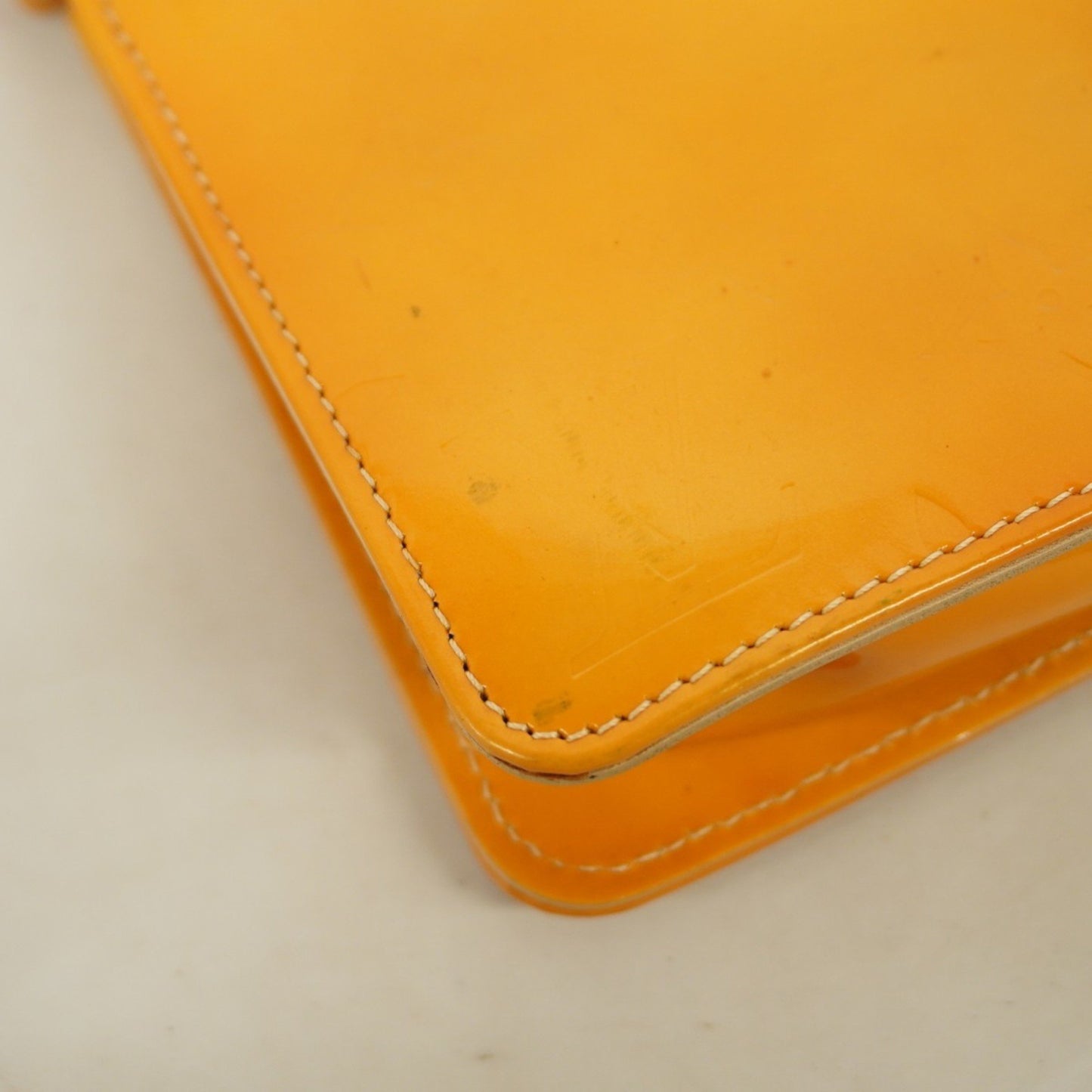 Louis Vuitton Lexington Yellow Patent Leather Clutch Bag