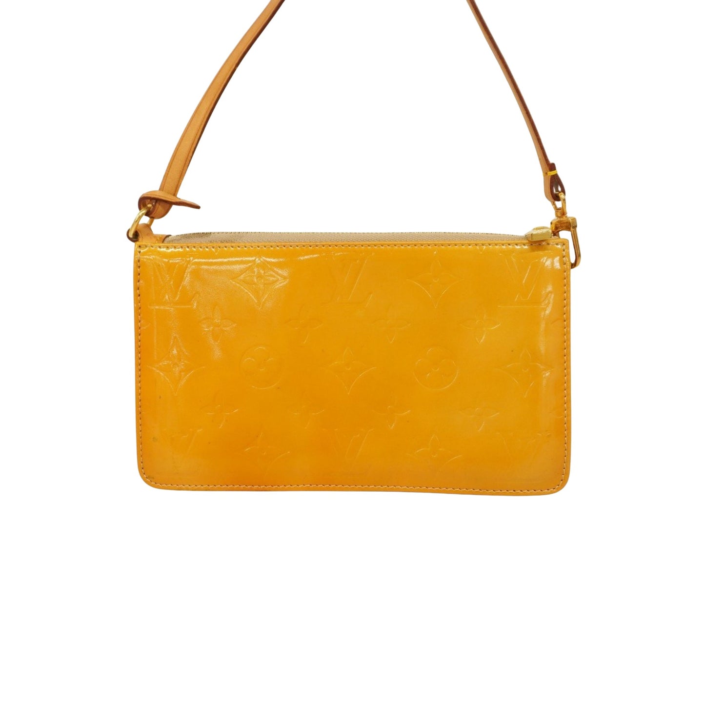 Louis Vuitton Lexington Yellow Patent Leather Clutch Bag