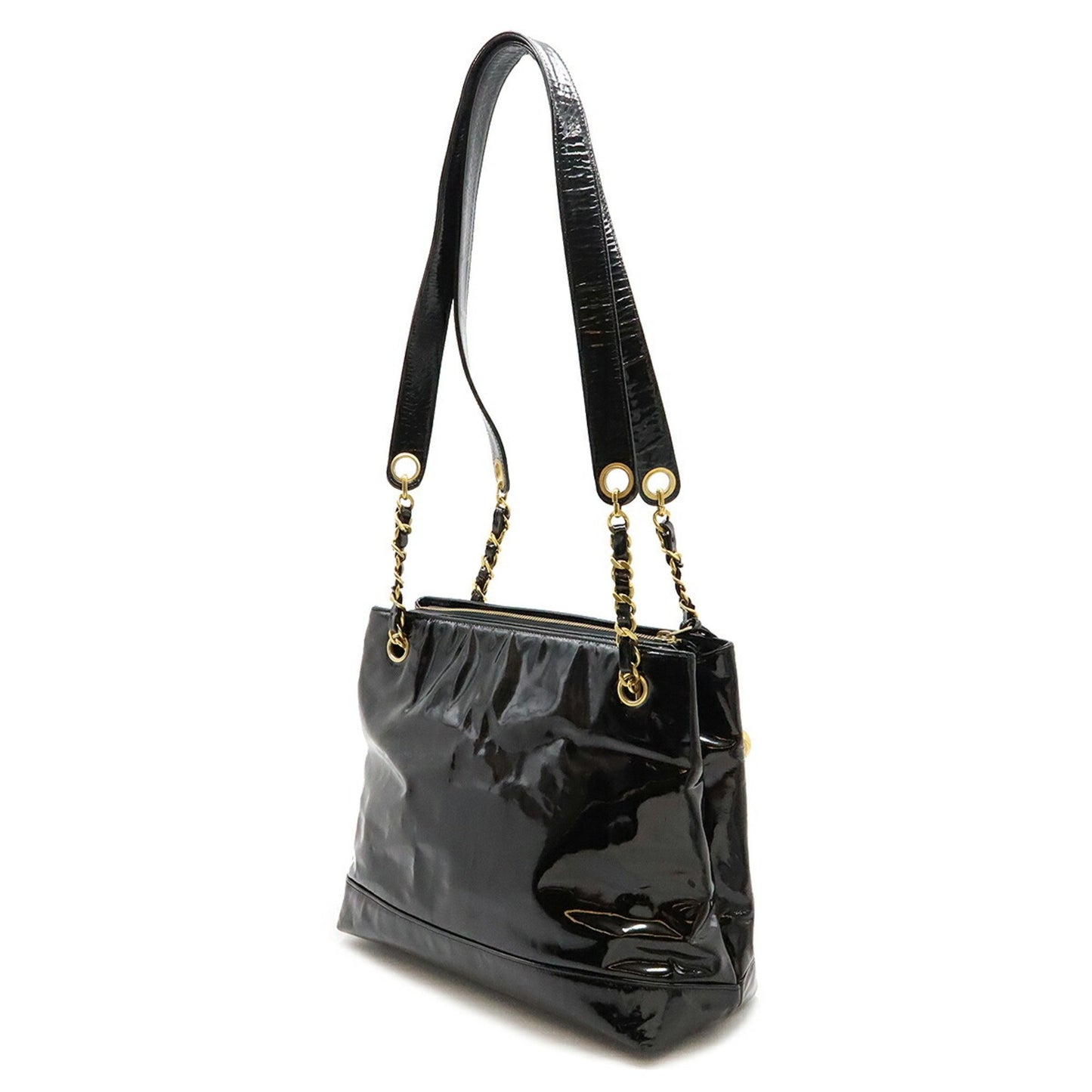 Chanel - Black Patent Leather Shoulder Bag