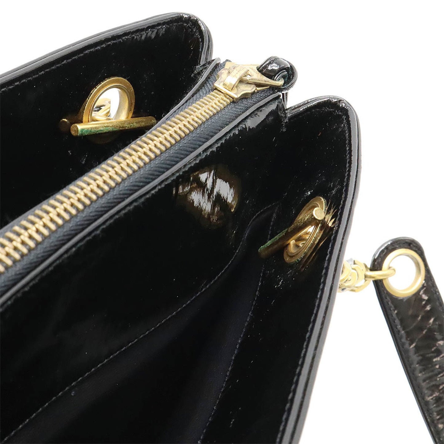 Chanel - Black Patent Leather Shoulder Bag