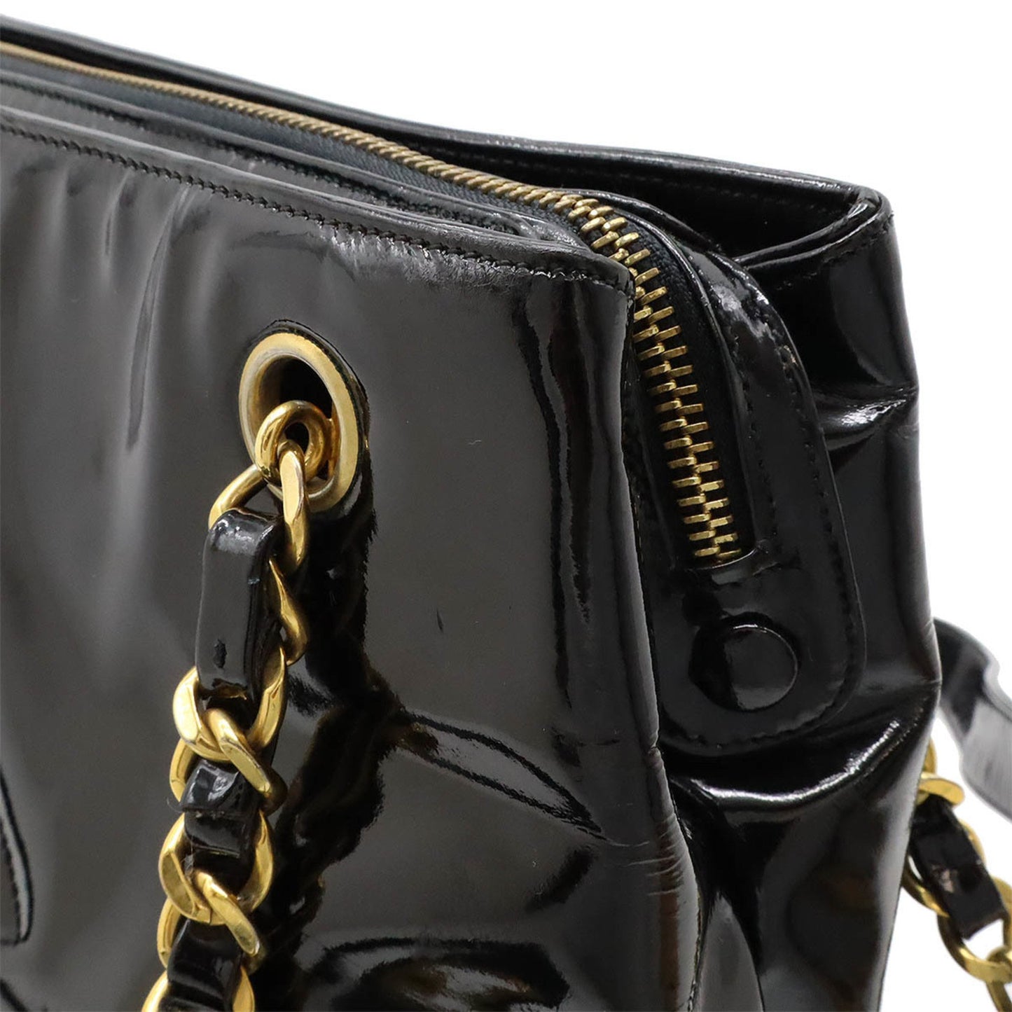 Chanel - Black Patent Leather Shoulder Bag