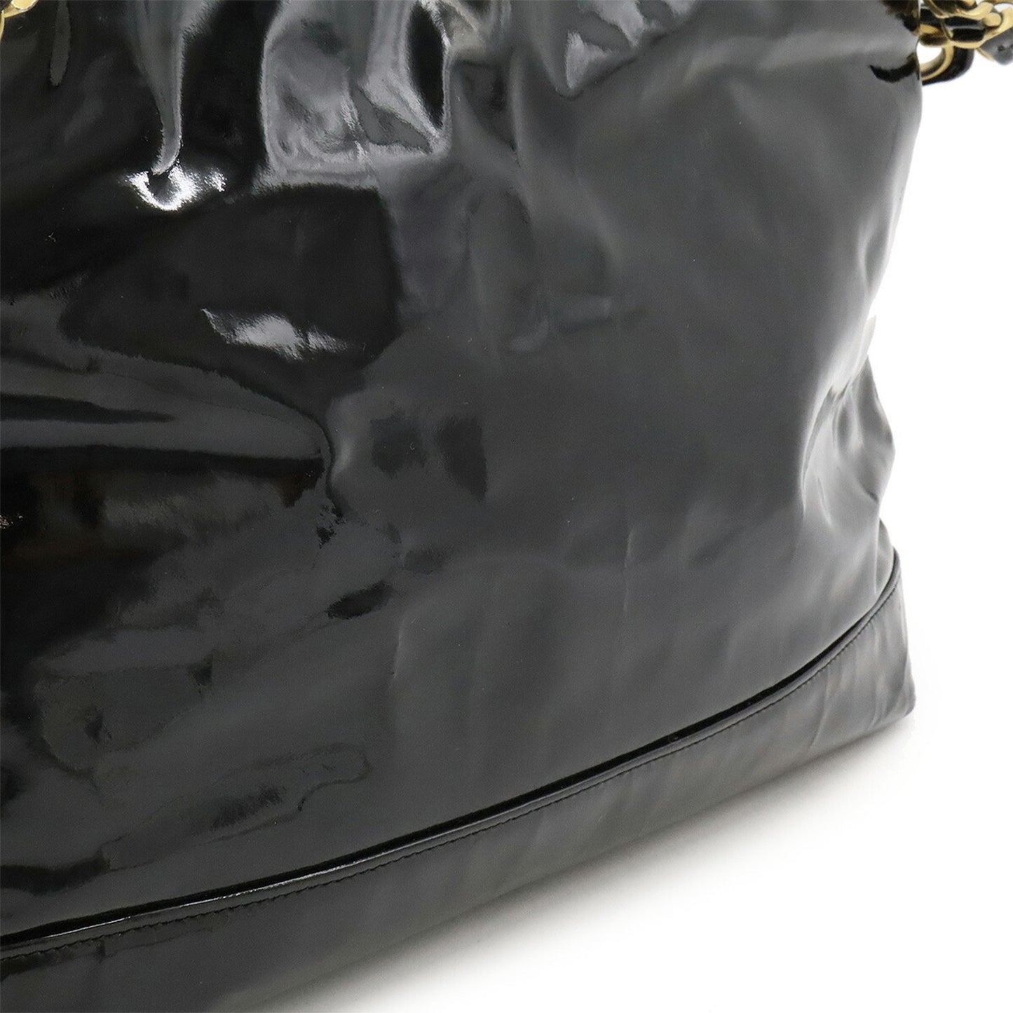 Chanel - Black Patent Leather Shoulder Bag