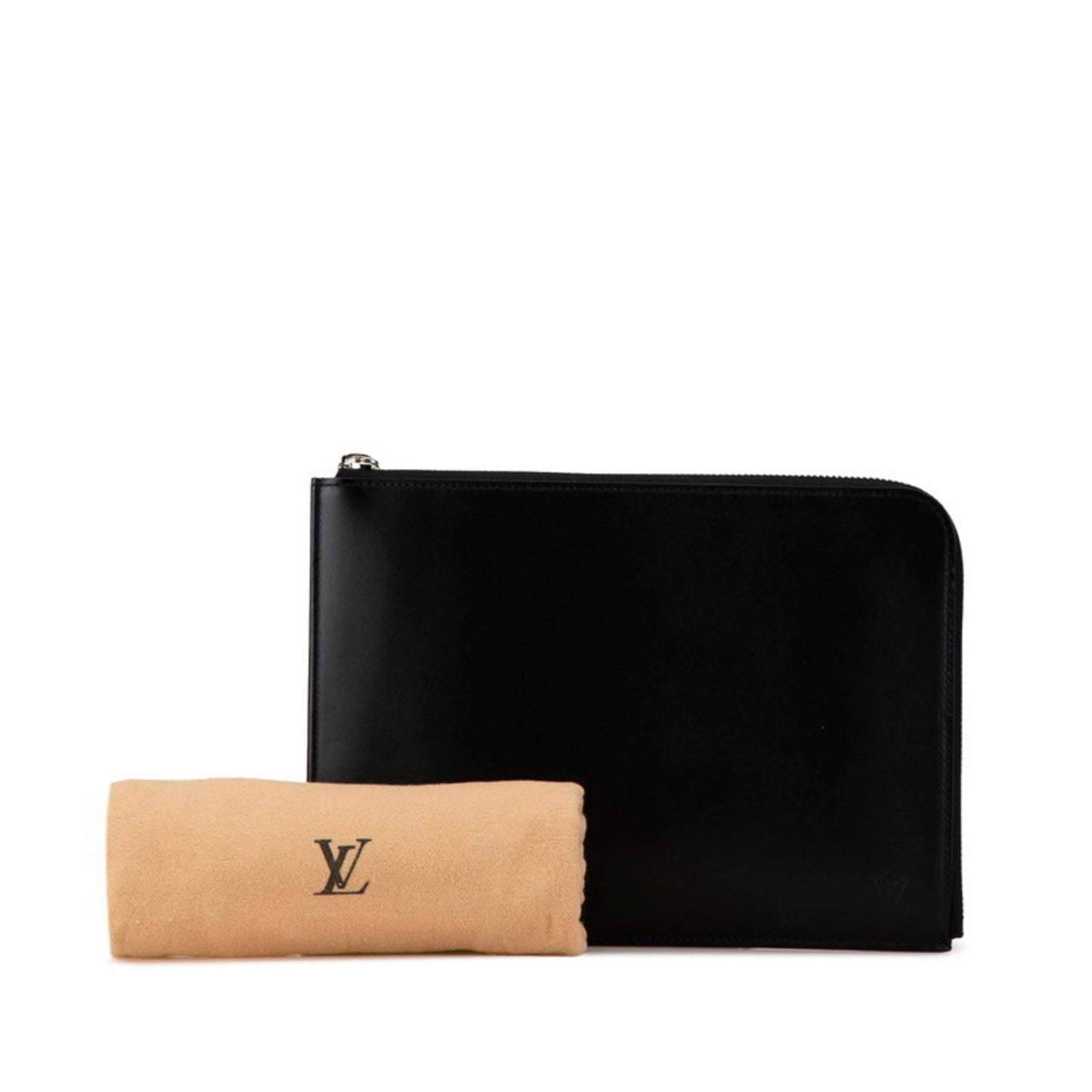 Louis Vuitton Pochette Jour Black Leather Clutch Bag