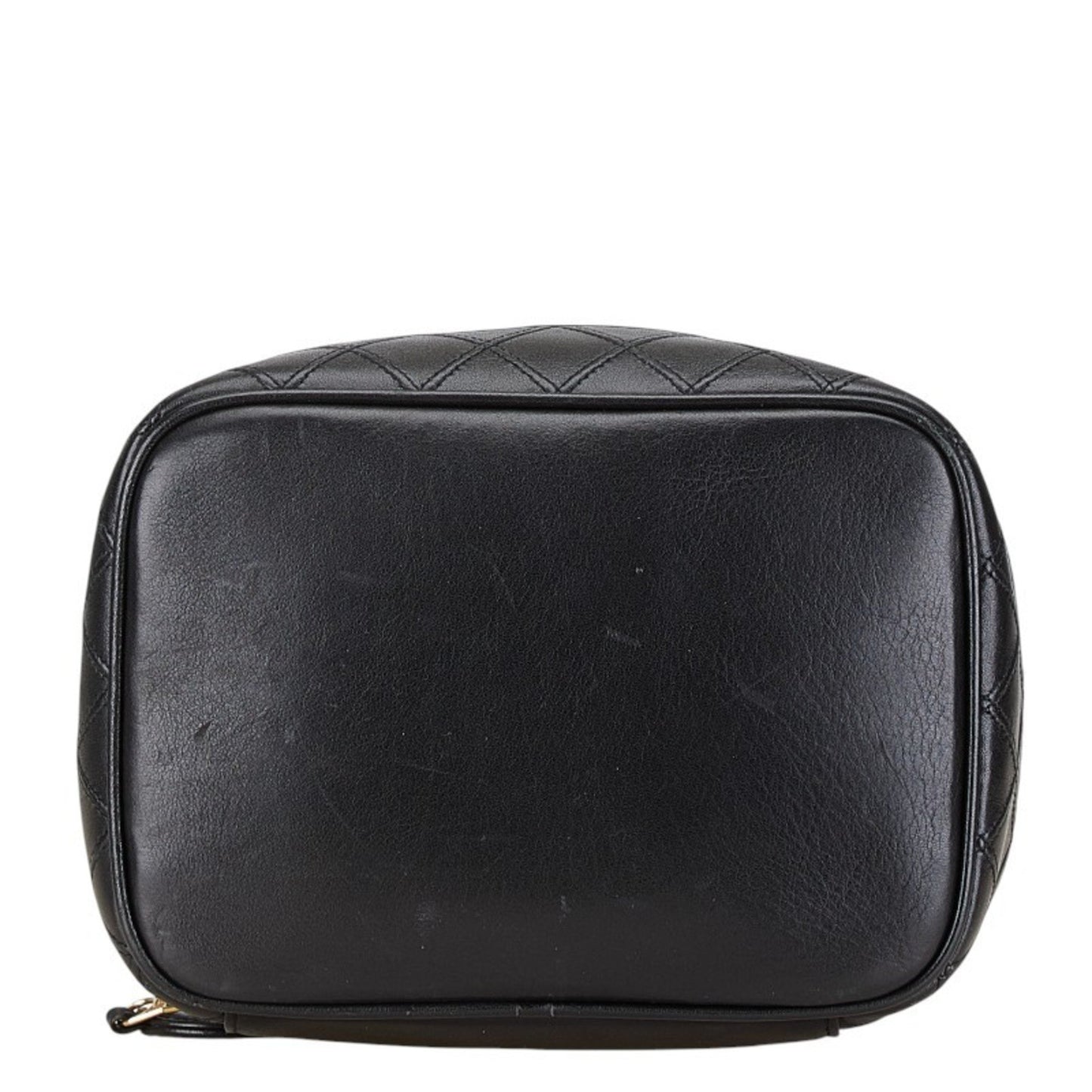 Chanel Vanity Black Leather Clutch Bag