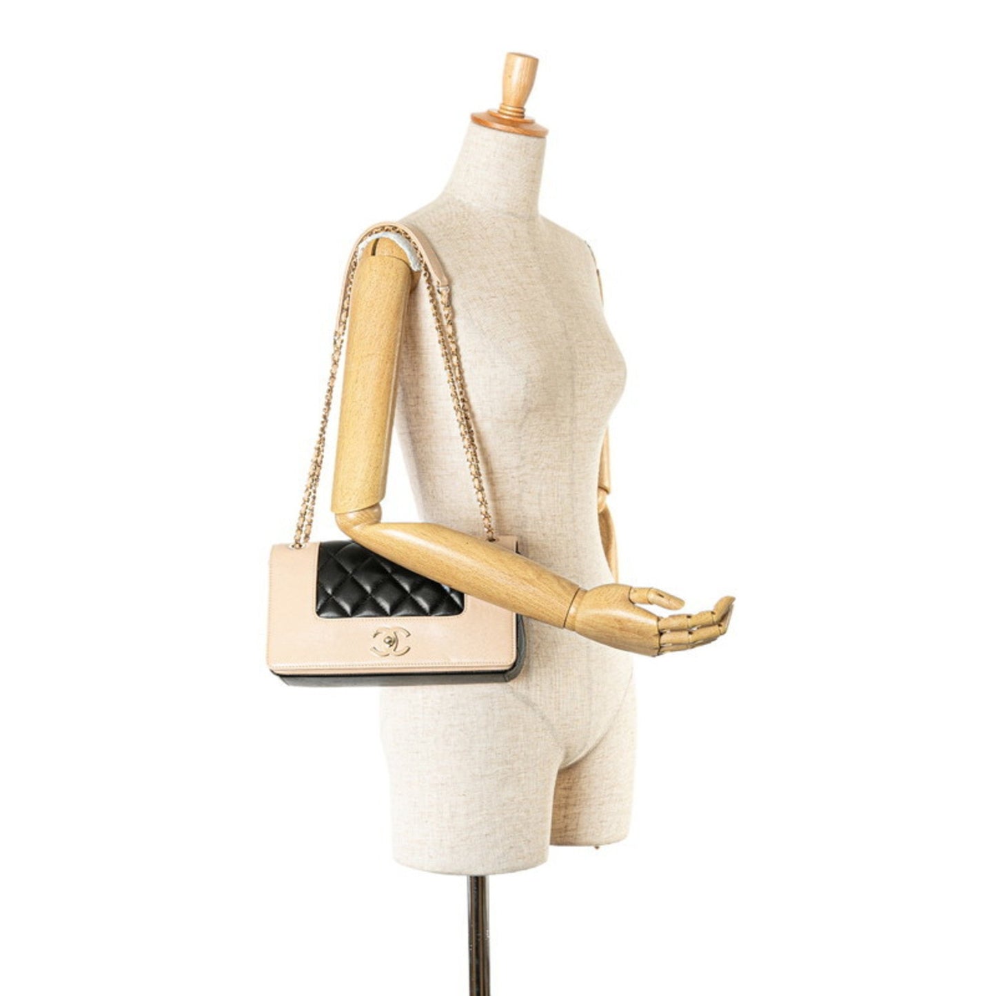 Chanel Mademoiselle Beige Leather Shoulder Bag