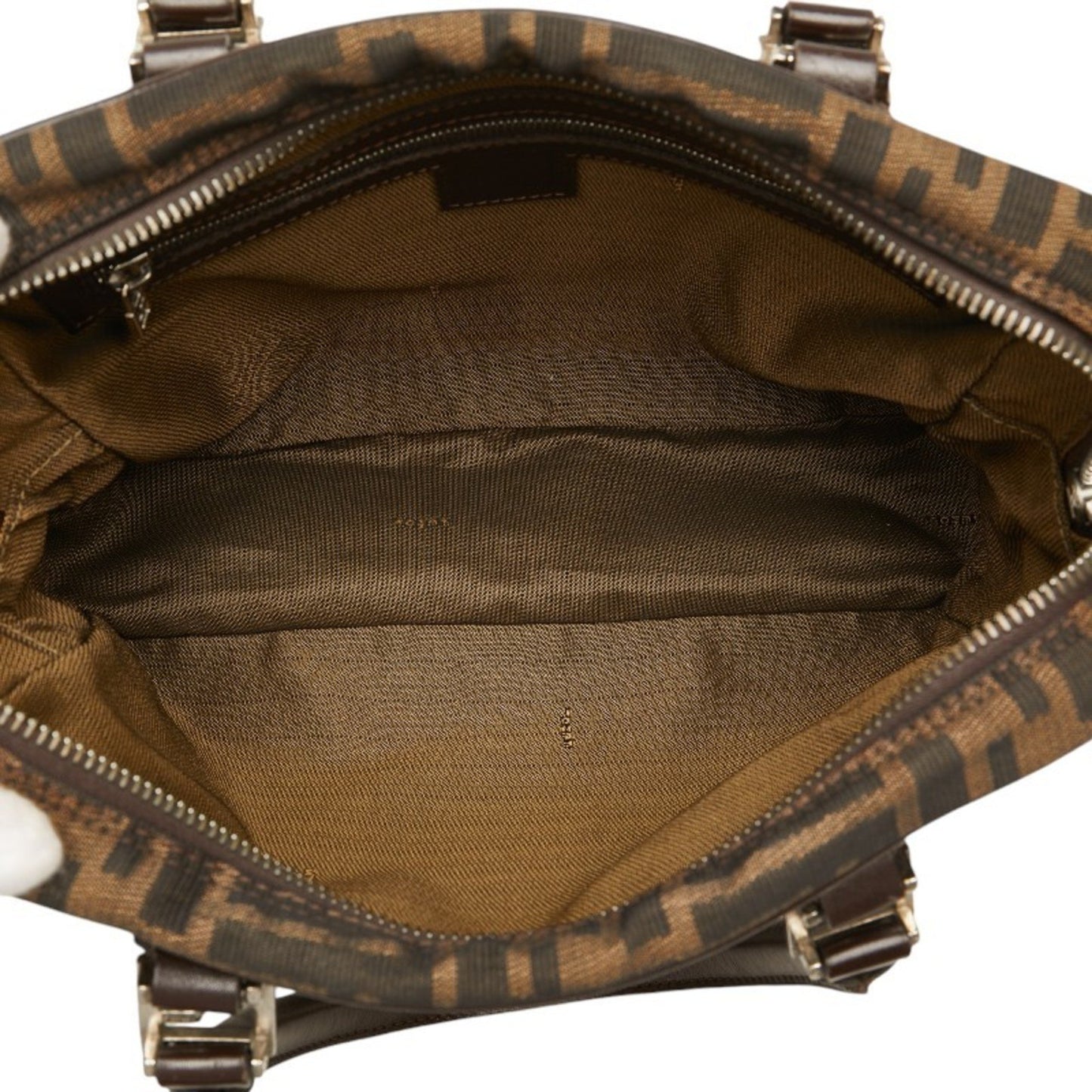 Fendi Zucchino Brown Canvas Hand Bag