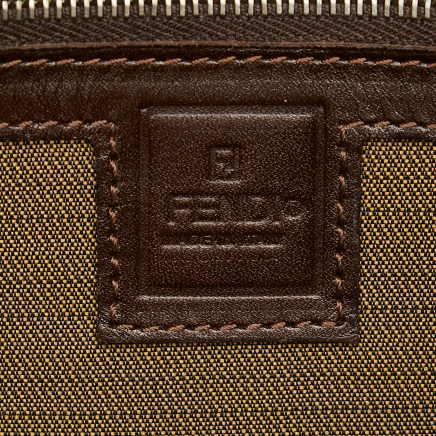 Fendi Zucchino Brown Canvas Hand Bag