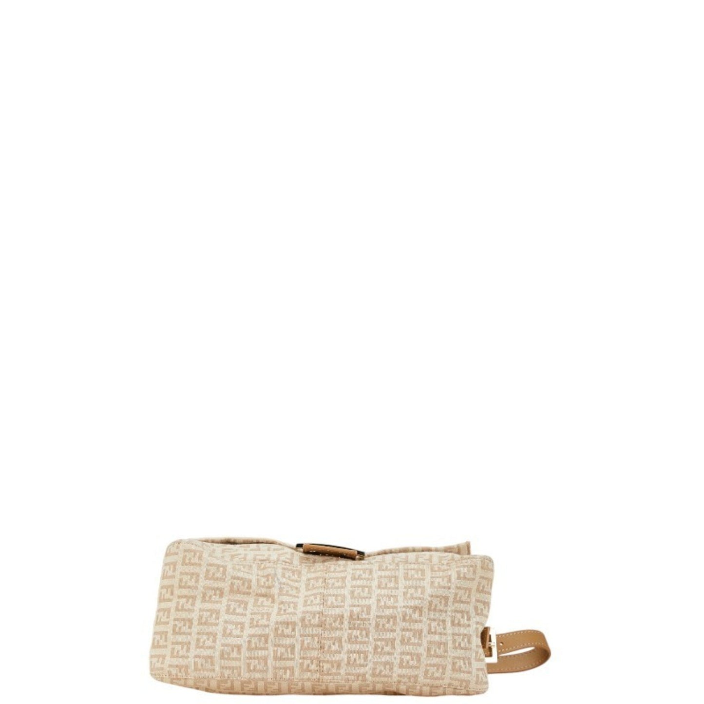 Fendi Mamma Baguette Beige Canvas Shoulder Bag