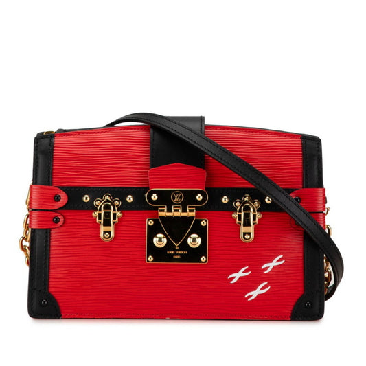 Louis Vuitton Trunk Red Leather Clutch Bag