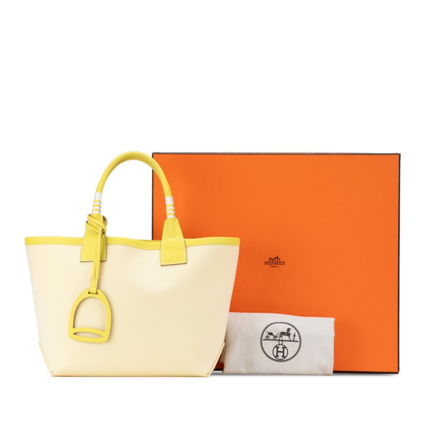 Hermès Steeple Tote Yellow Canvas Tote Bag