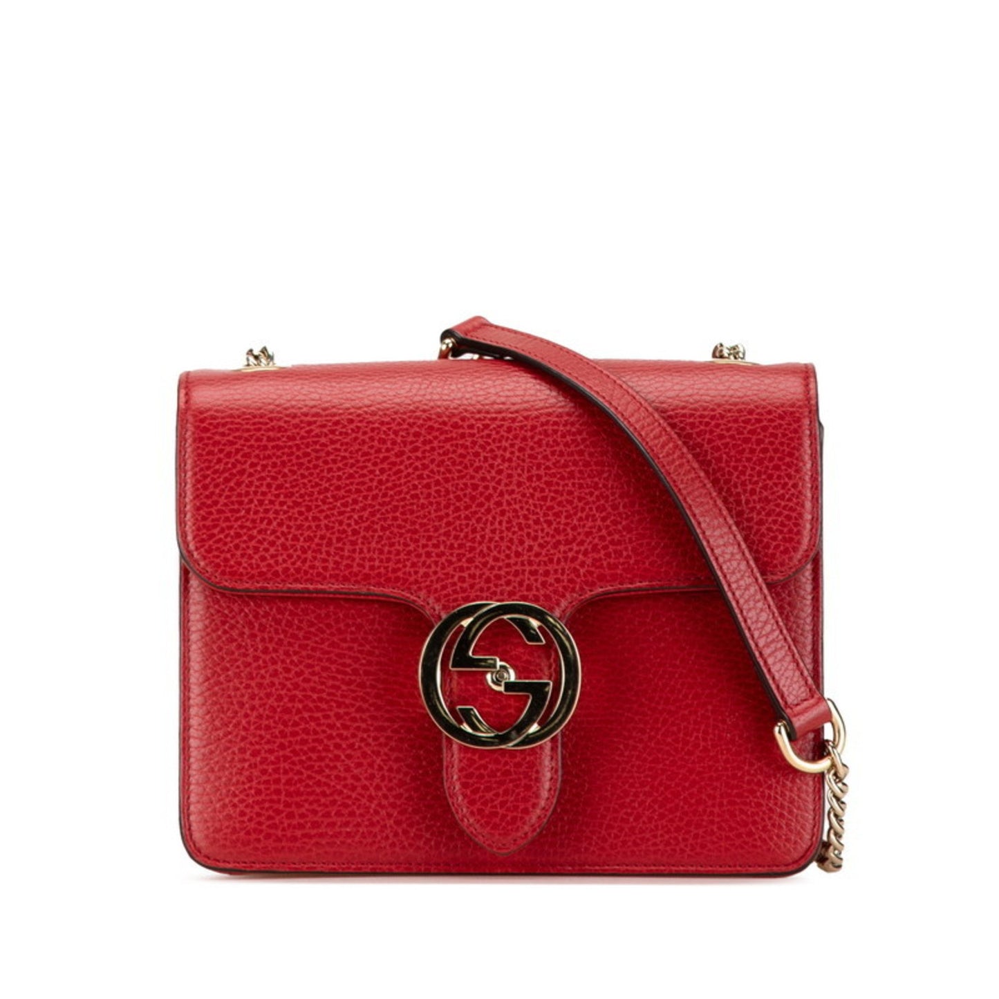 Gucci Interlocking G Red Leather Shoulder Bag