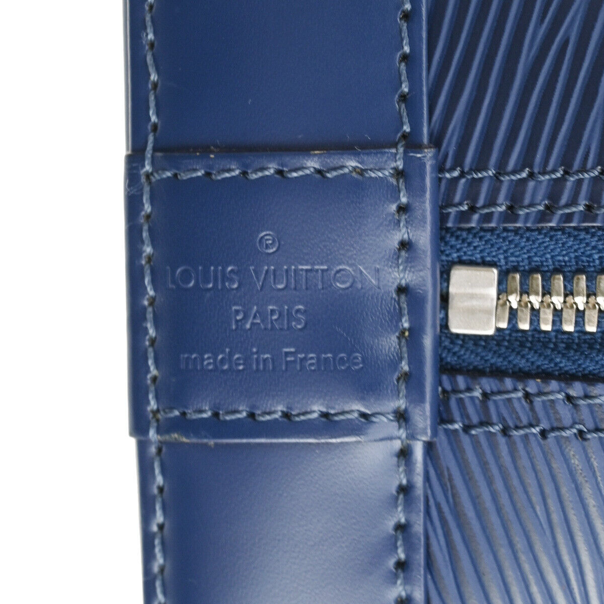 Louis Vuitton Alma Blue Leather Hand Bag