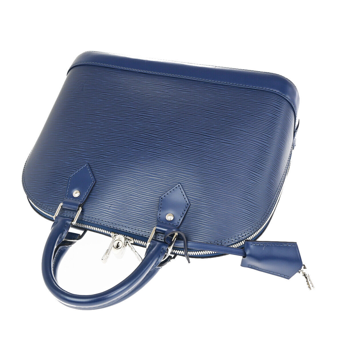 Louis Vuitton Alma Blue Leather Hand Bag