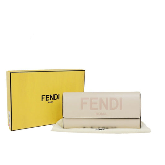 Fendi Continental Beige Leather Wallet Accessories