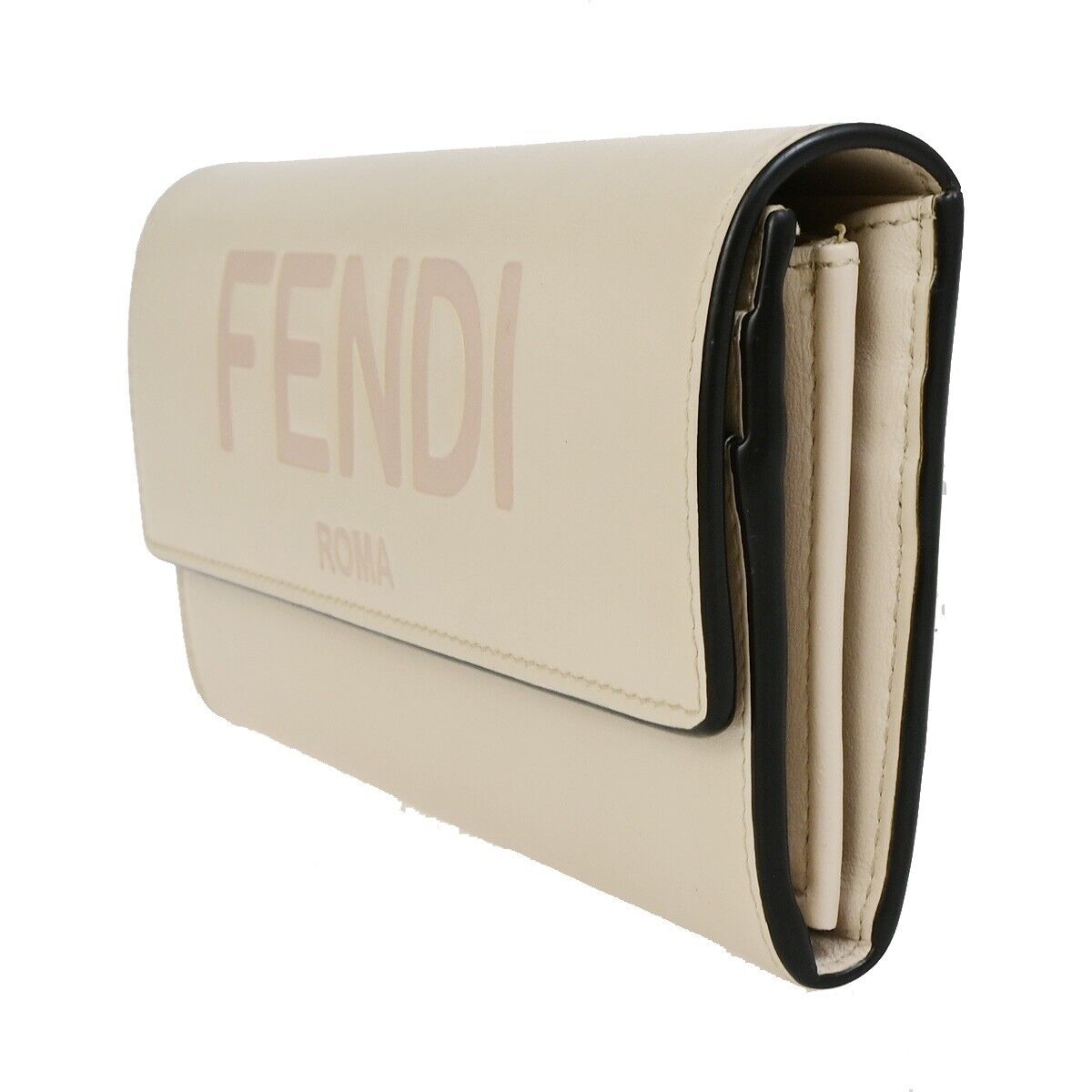 Fendi Continental Beige Leather Wallet Accessories